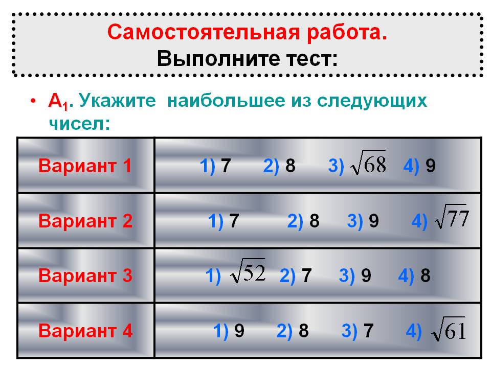 Самостоятельная работа