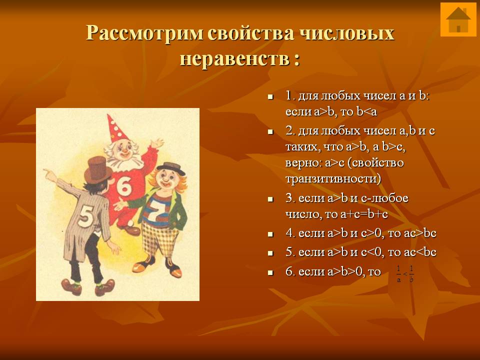 Свойства числовых неравенств