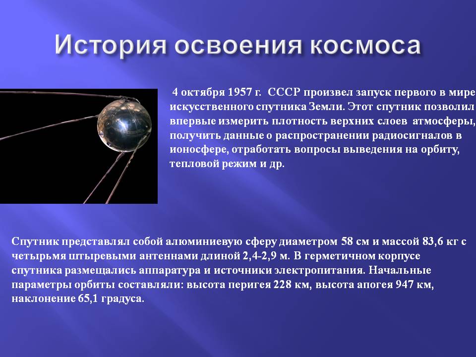 История освоения космоса