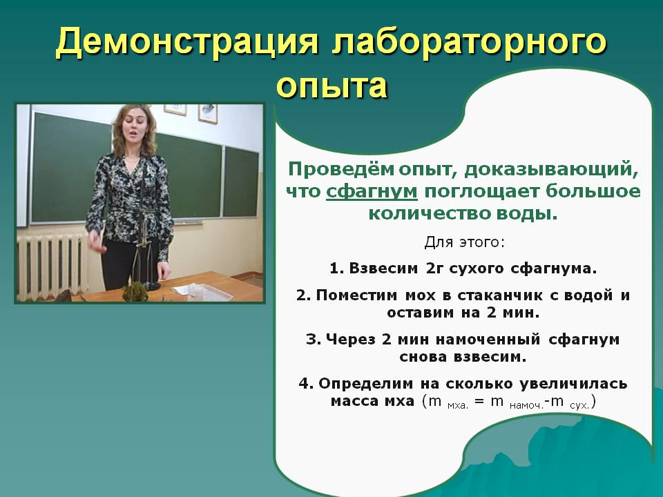 Демонстрация лабораторного опыта