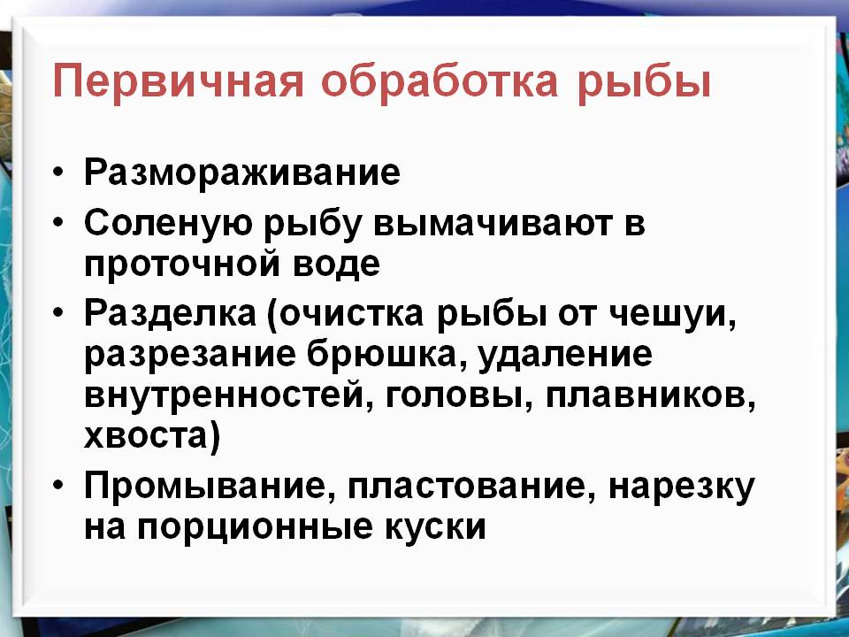 Первичная обработка рыбы