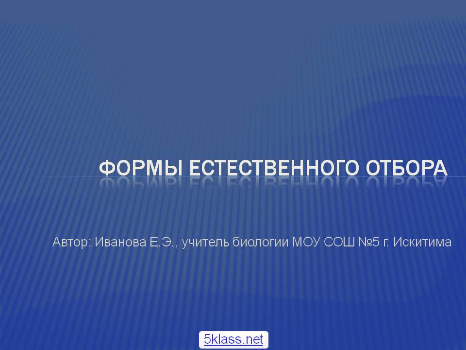 Формы естественного отбора