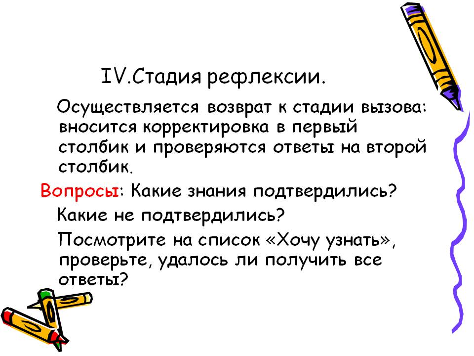Стадия рефлексии