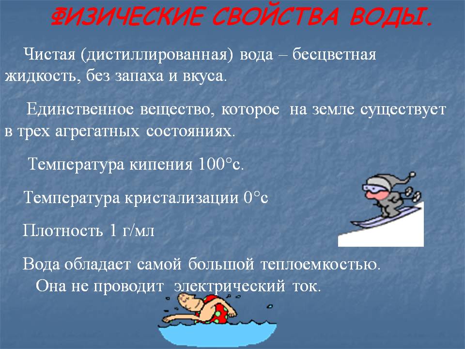 ФИЗИЧЕСКИЕ СВОЙСТВА ВОДЫ