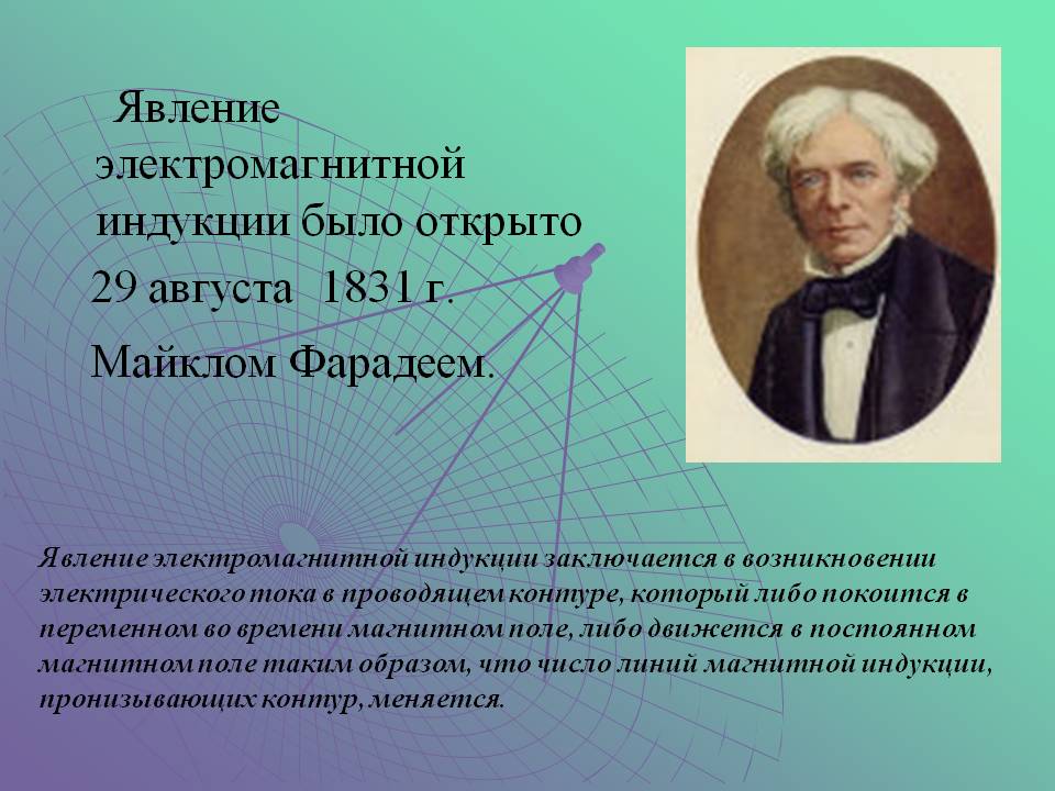 Явление электромагнитной индукции было открыто 29 августа 1831 г