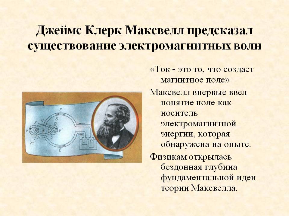 Джеймс Клерк Максвелл предсказал существование электромагнитных волн