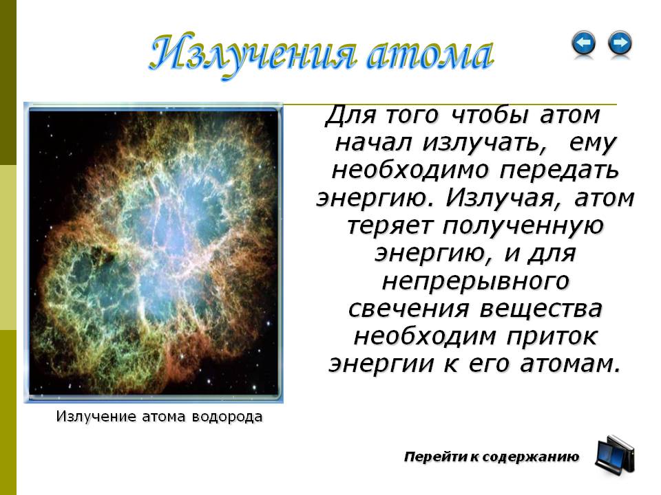 Излучения атома