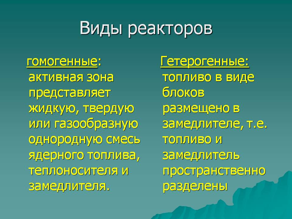 Виды реакторов