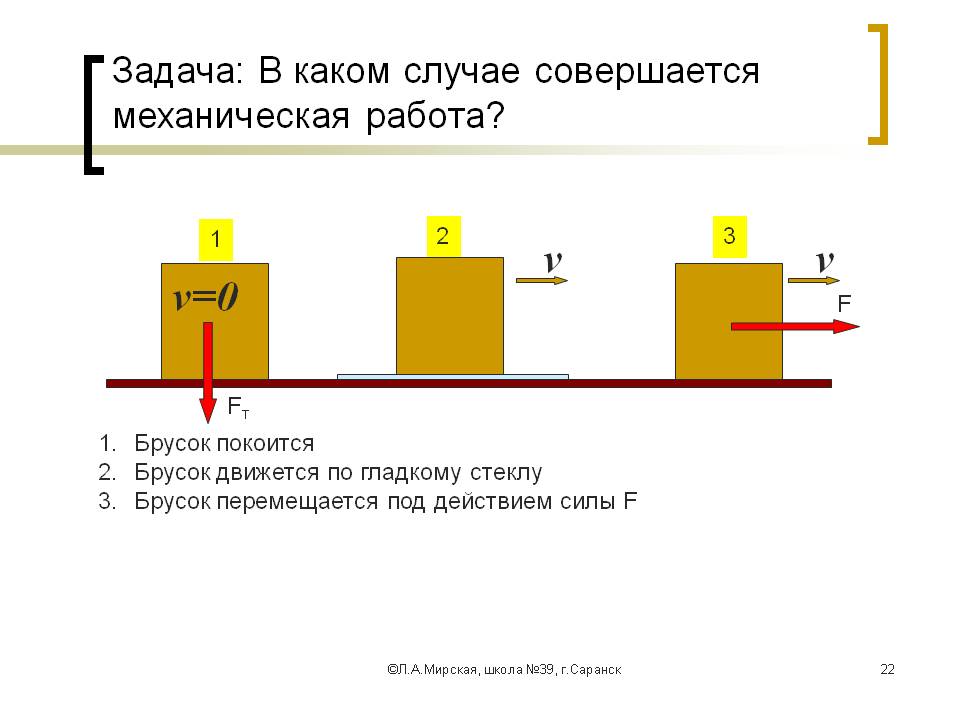 В каком случае совершается механическая работа