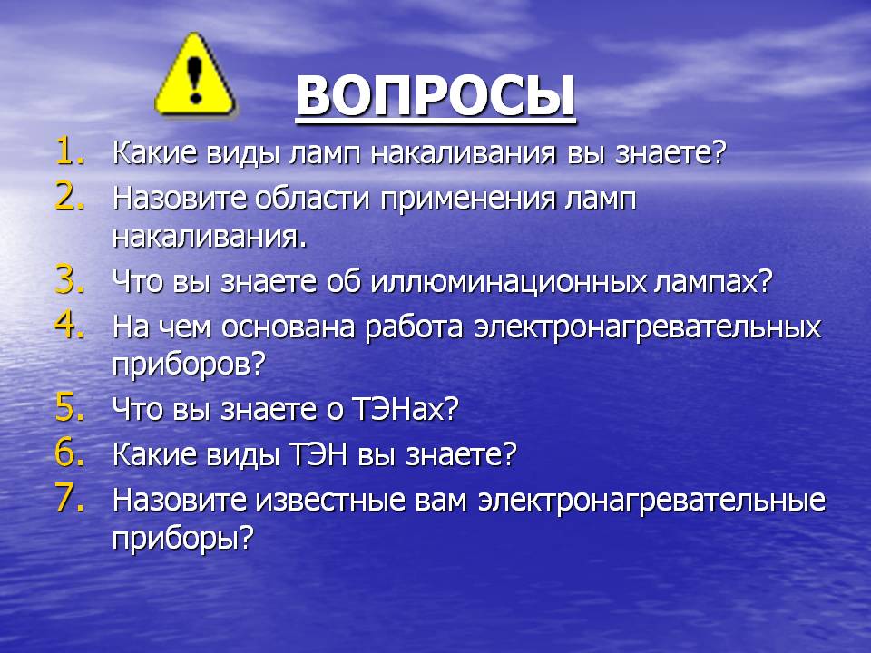 Виды ламп