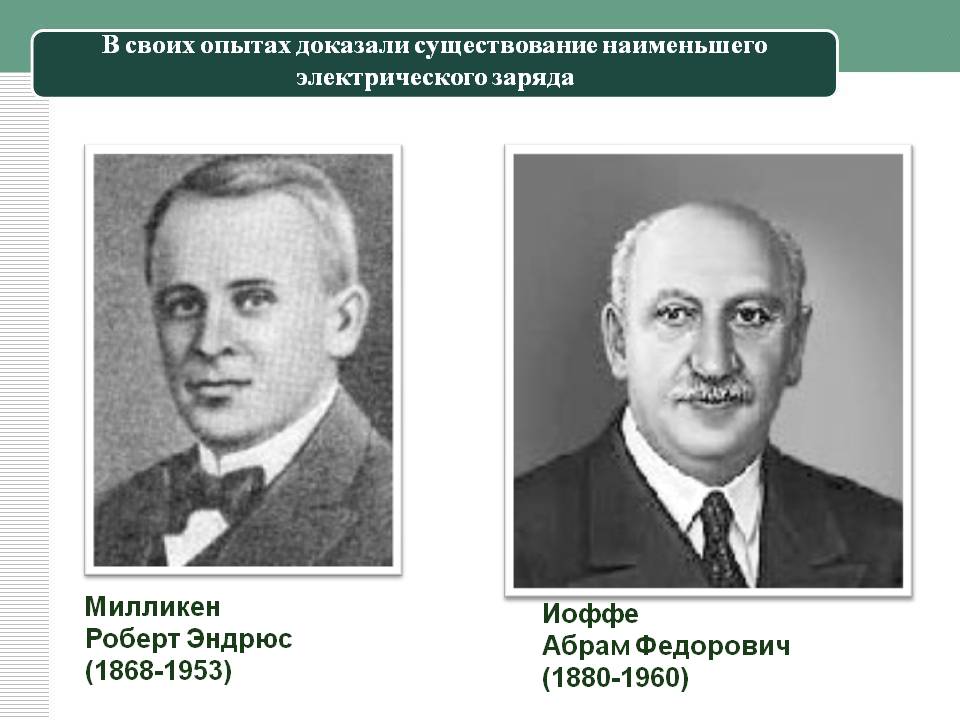 Существование наименьшего электрического заряда