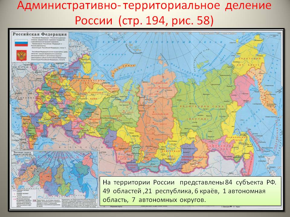 Административно- территориальное деление России