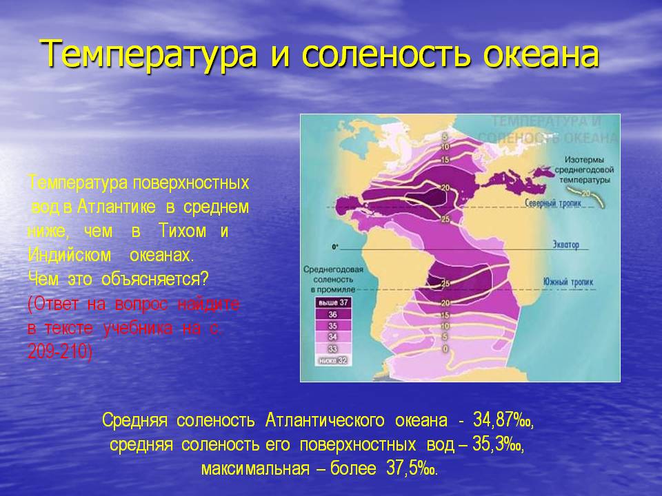 Температура и соленость океана