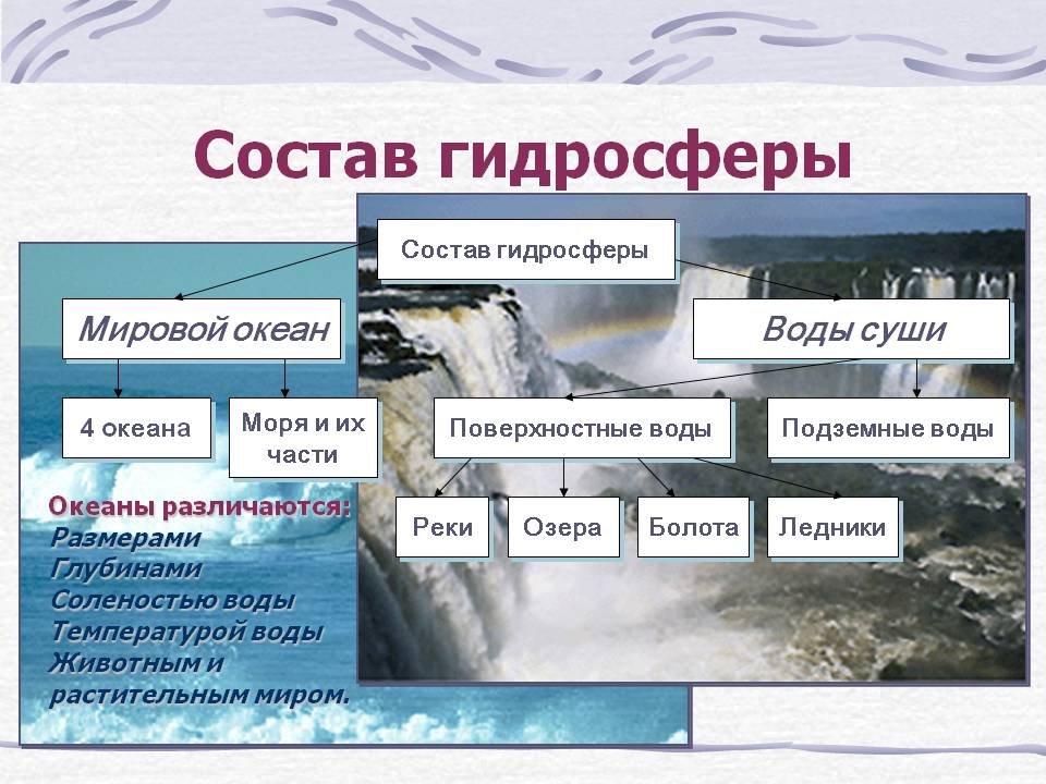 Состав гидросферы
