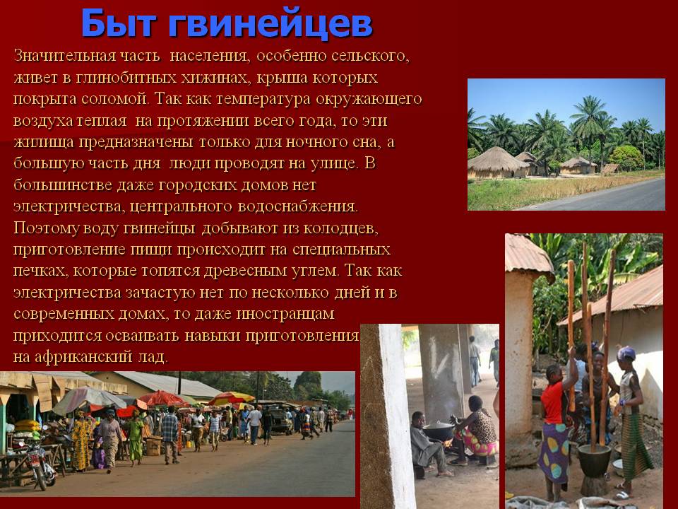 Быт гвинейцев