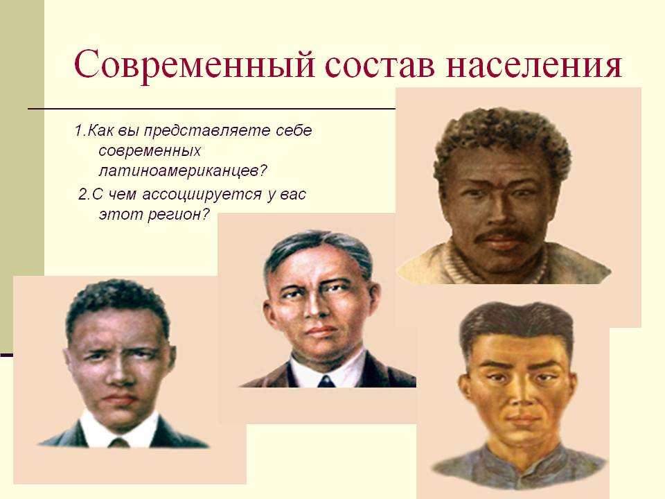 Современный состав населения