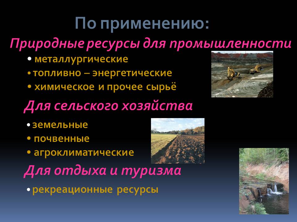 Природные ресурсы для промышленности