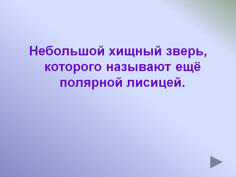 Небольшой хищный зверь, которого называют ещё полярной лисицей