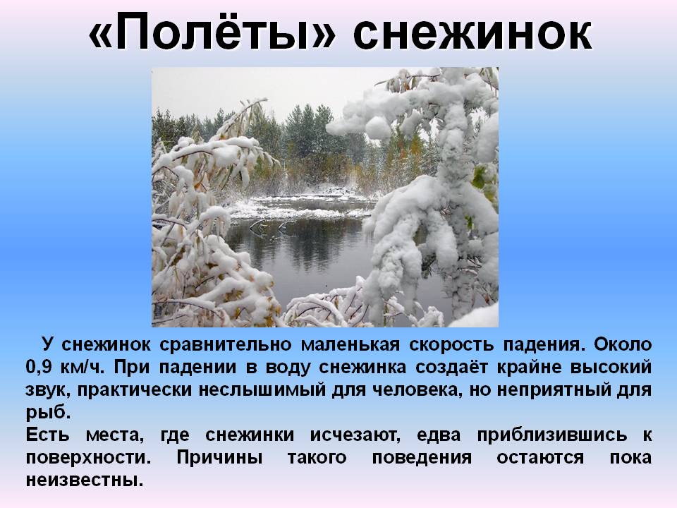 «Полёты» снежинок