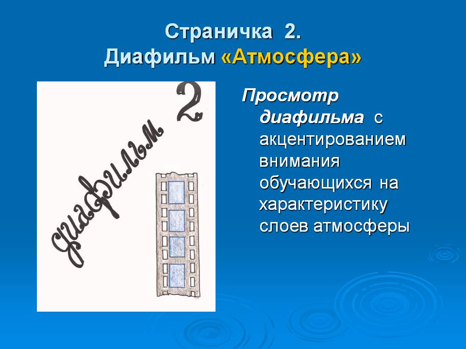 Страничка 2. Диафильм «Атмосфера»