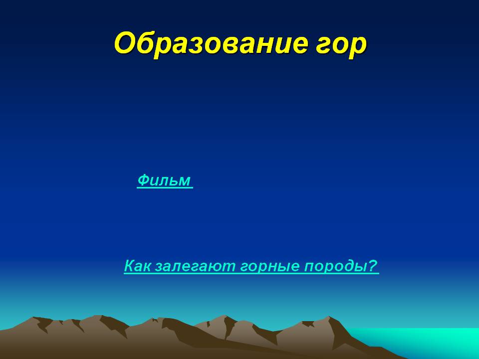 Образование гор
