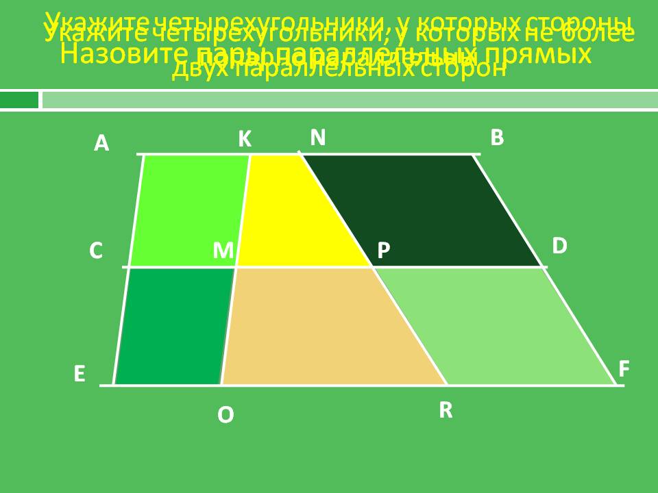 Назовите пары параллельных прямых