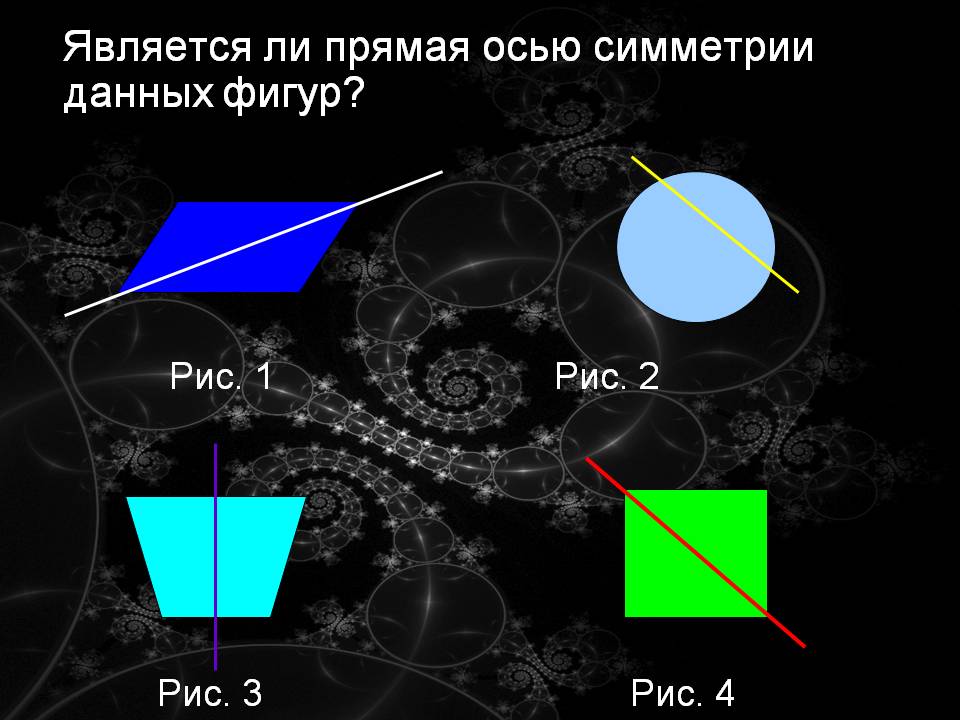 Является ли прямая осью симметрии данных фигур