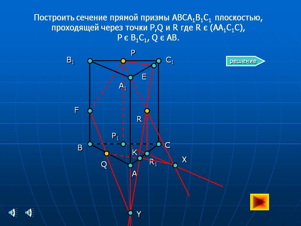 Сечение прямой призмы