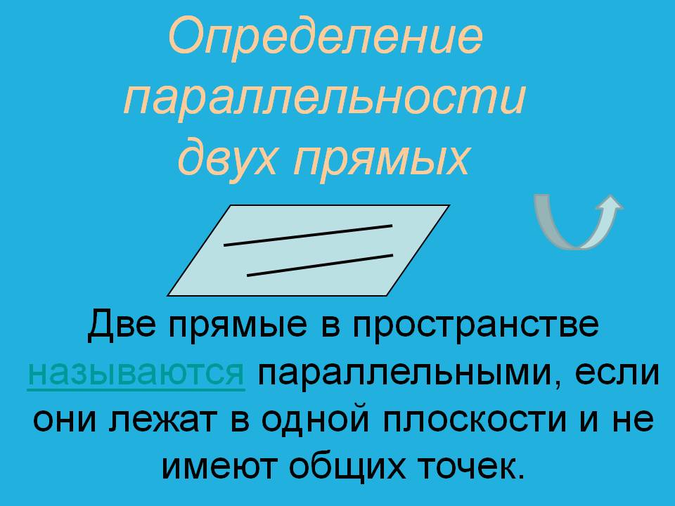 Определение параллельности двух прямых