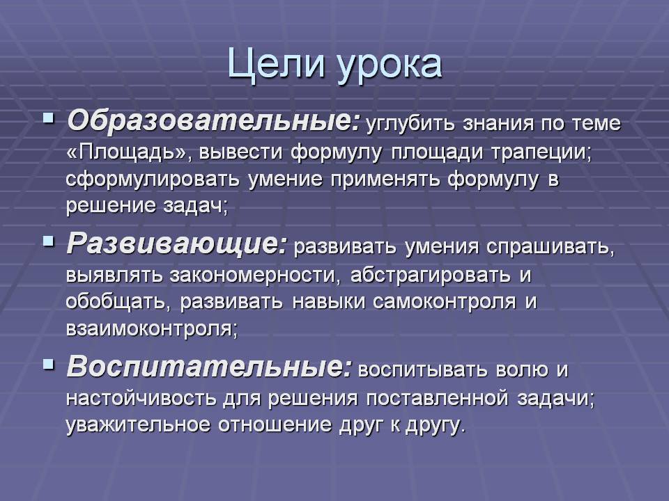 Цели урока