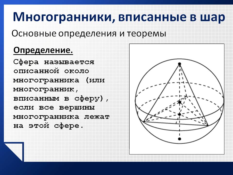 Многогранники, вписанные в шар