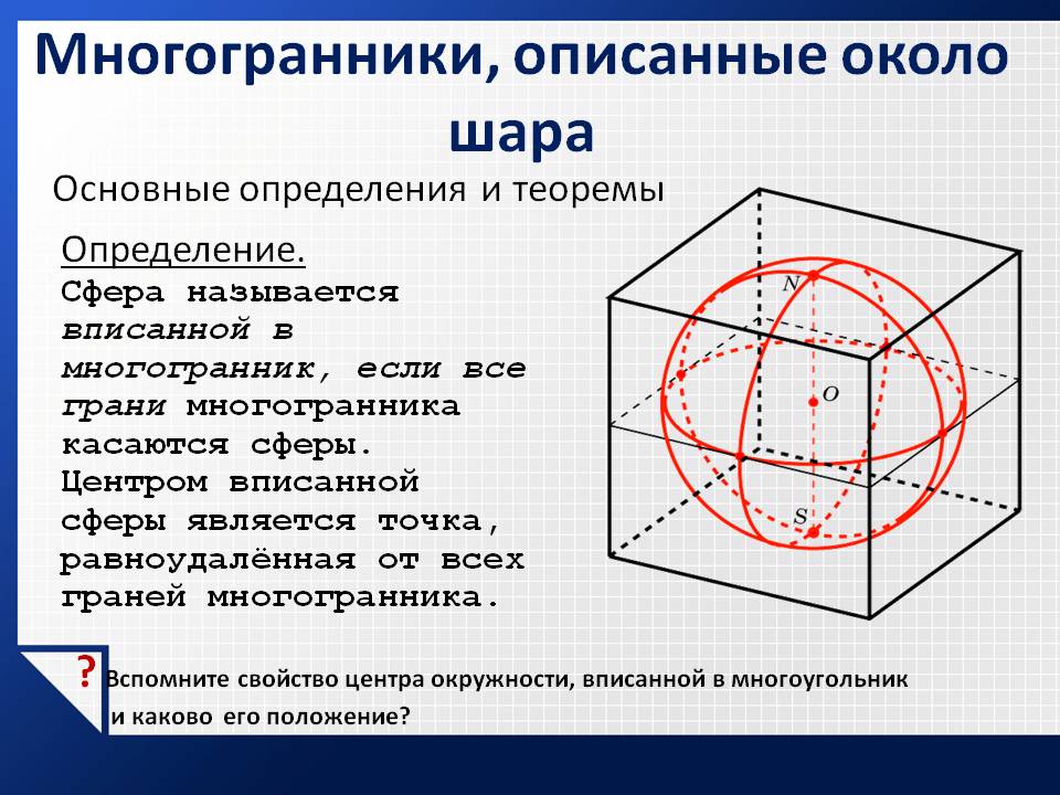 Многогранники, описанные около шара