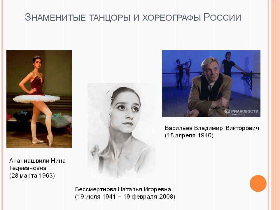 Знаменитые танцоры и хореографы России