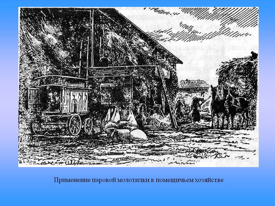 Применение паровой молотилки в помещичьем хозяйстве