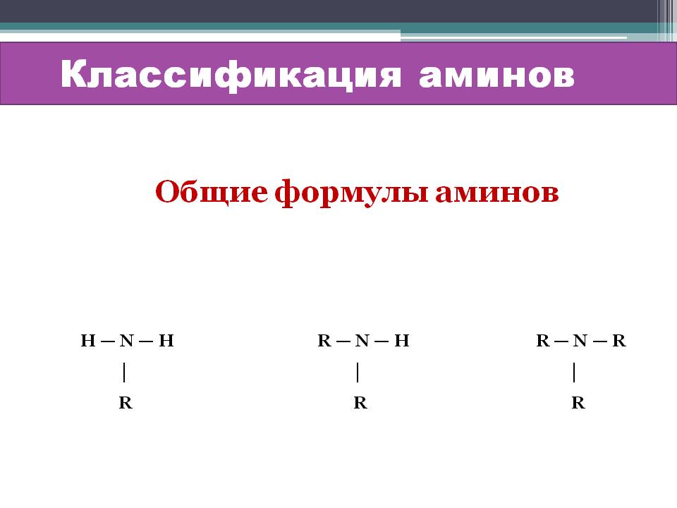 Общие формулы аминов