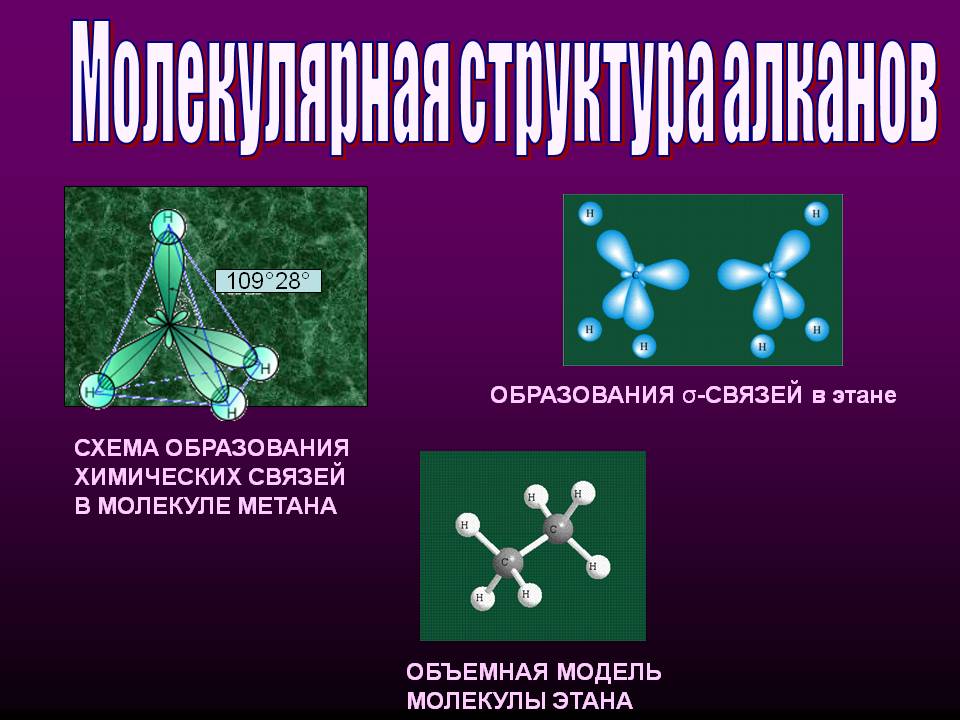 Молекулярная структура алканов