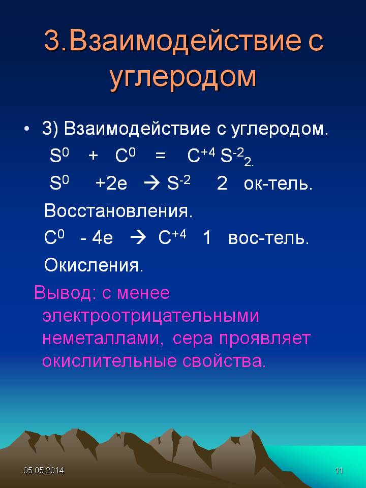 Взаимодействие с углеродом