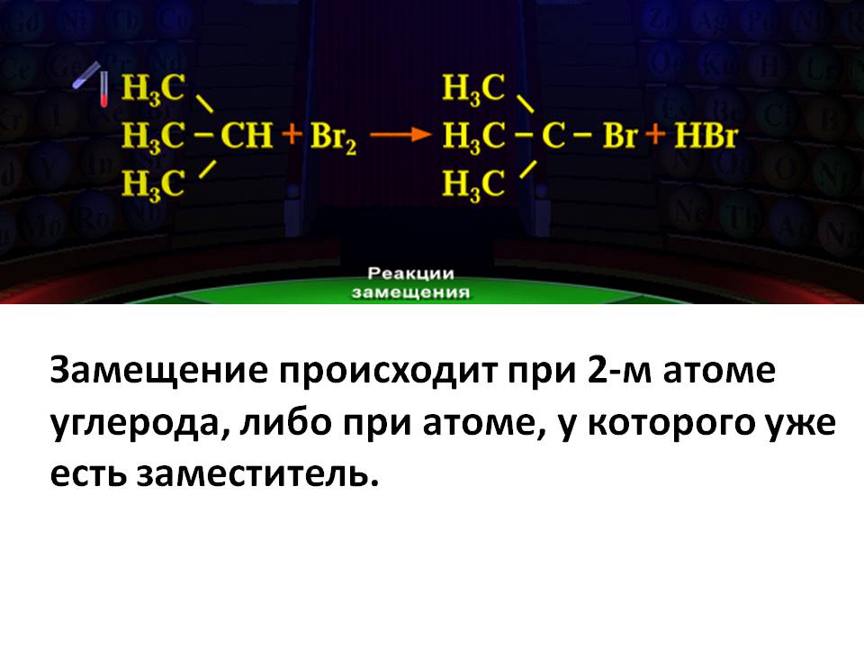 Замещение происходит при 2-м атоме углерода, либо при атоме, у