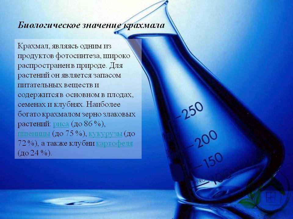 Биологическое значение крахмала