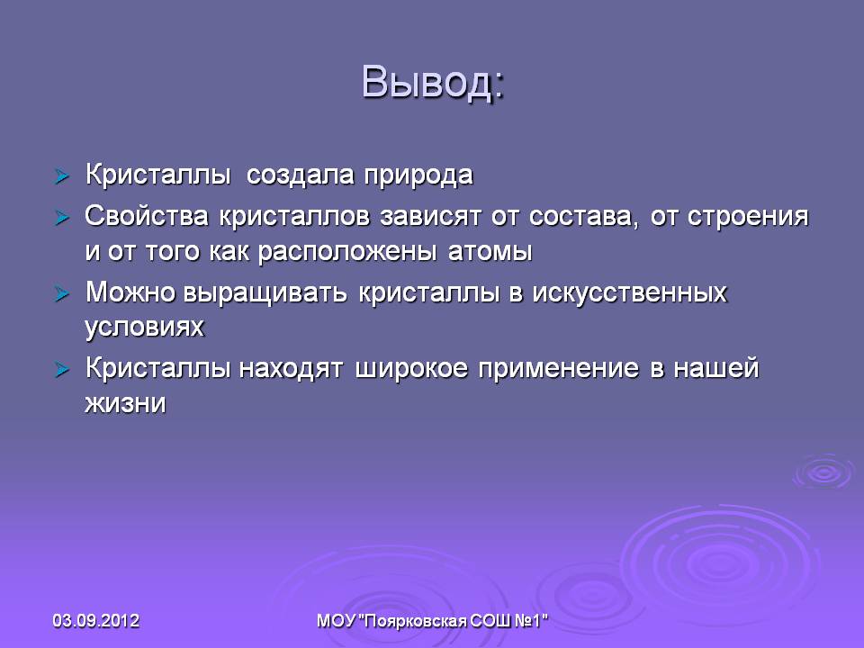 Вывод: