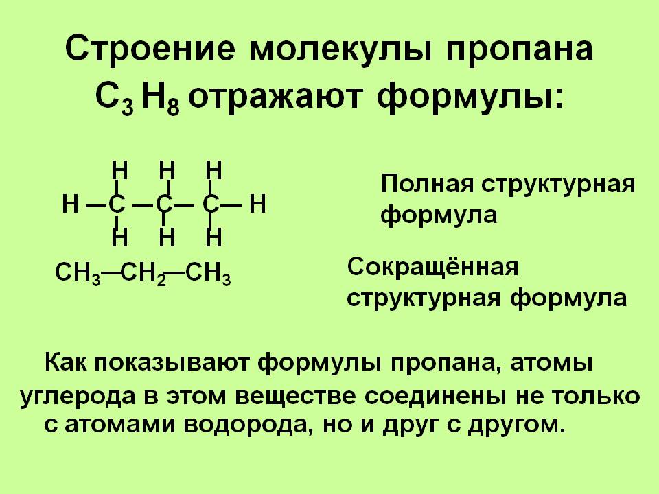 Строение молекулы пропана С3 Н8 отражают формулы:
