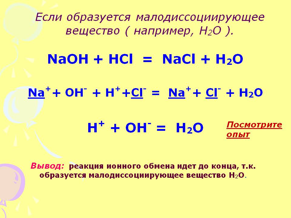 Малодиссоциирующее вещество