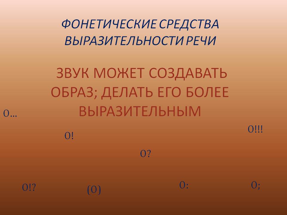 Звук может создавать образ; делать его более выразительным