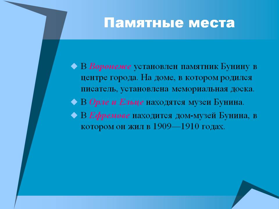 Памятные места