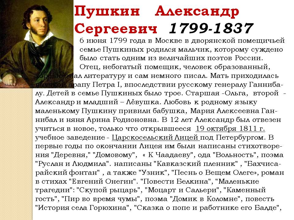 Пушкин Александр Сергеевич