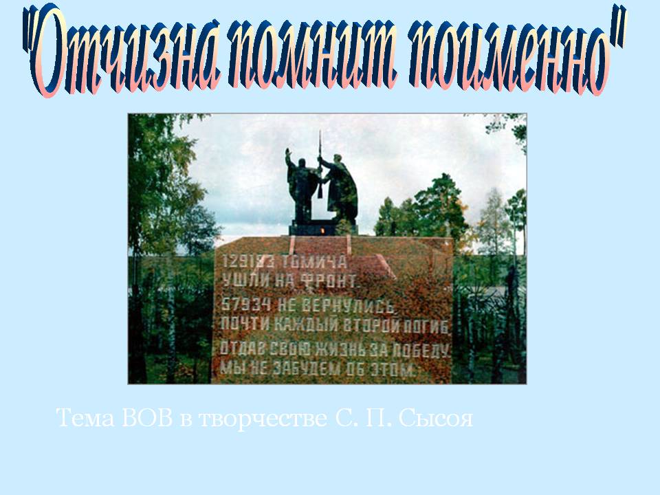 "Отчизна помнит поименно"