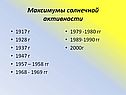 Максимумы солнечной активности