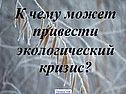 К чему может привести экологический кризис