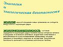 Экология и экологическая безопасность