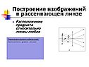Построение изображений в рассеивающей линзе
